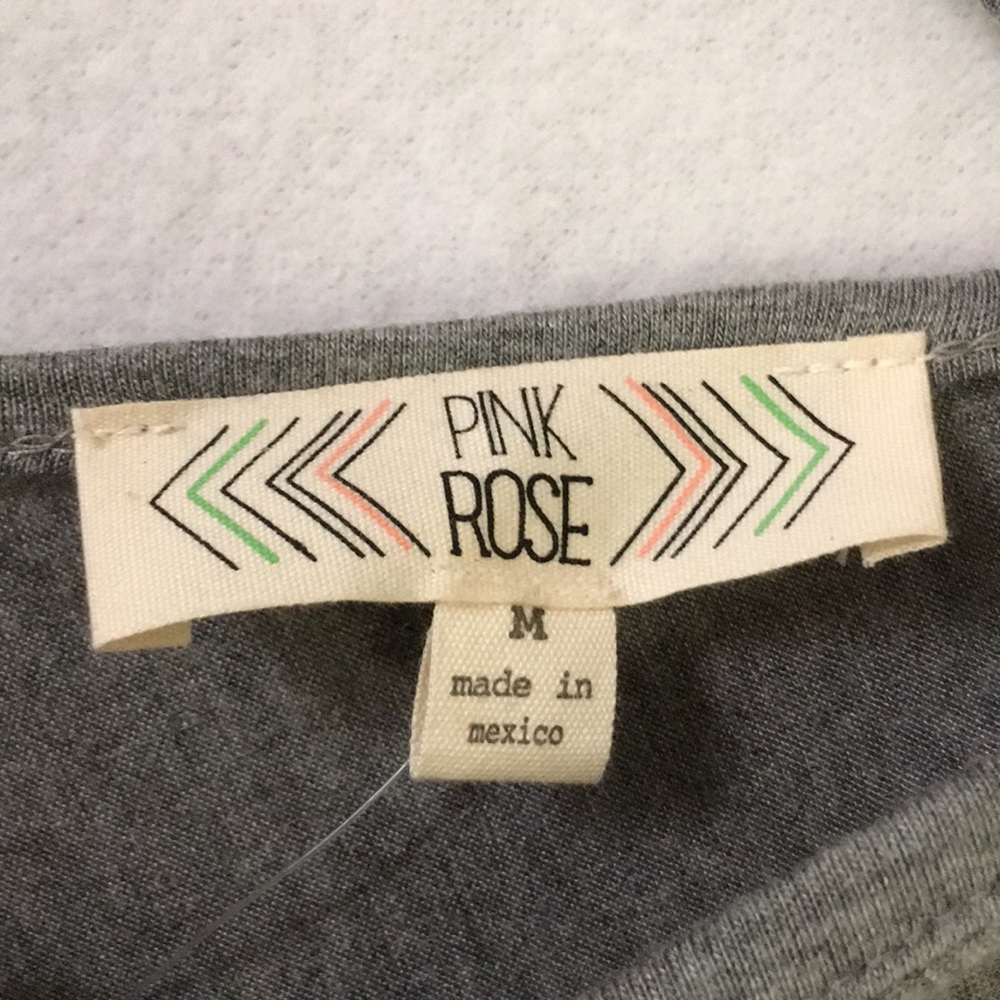 PINK ROSE Heather Grey Top M - Picture 3 of 4
